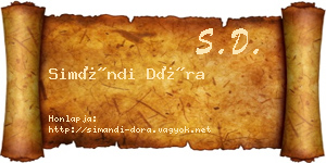 Simándi Dóra névjegykártya